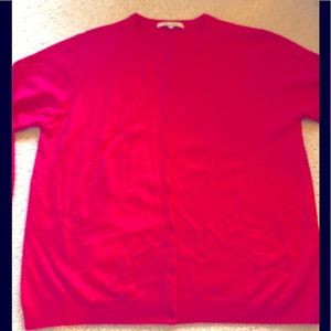 Cashmere cardigan sweater large magenta
